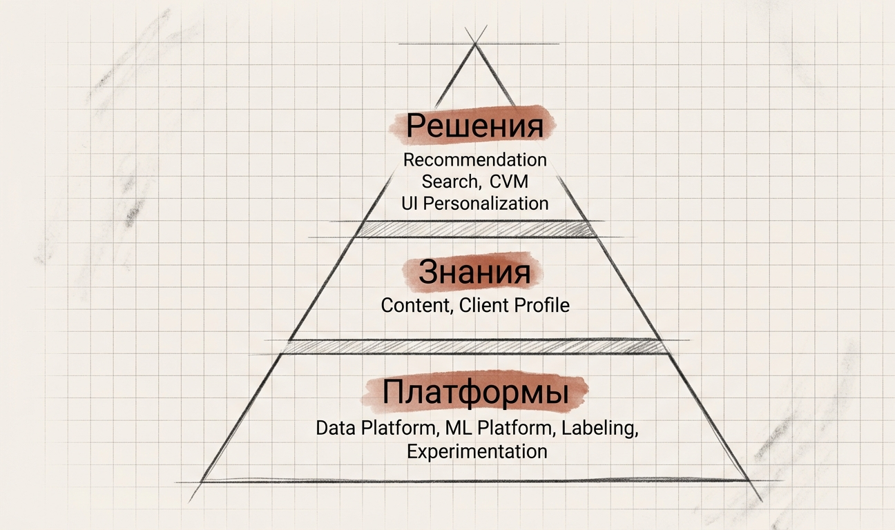 Три слоя AI-продукта: Решения, Знания, Платформы